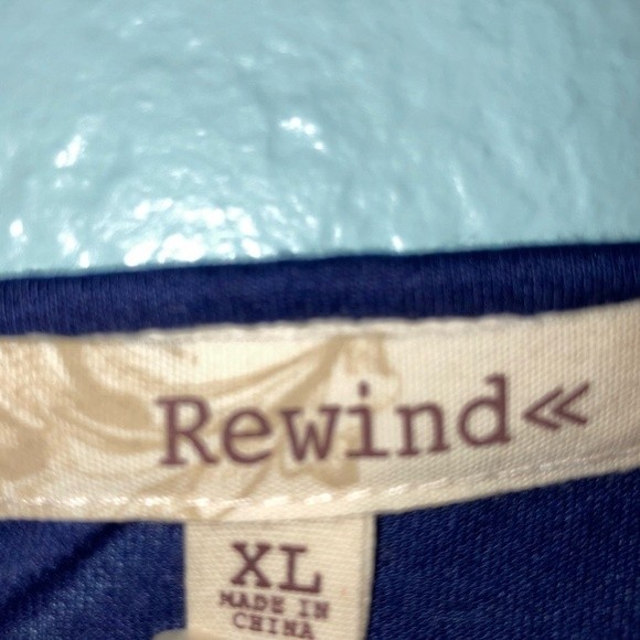 Rewind Boho Blue Blouse Top Size XL - Picture 3 of 5